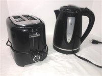 Hamilton Beach toaster and Sunbeam coffee pot.