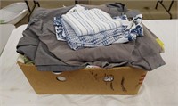 Large Box of Various: Cloths, Sheets, and Fabric