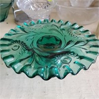 NICE GREEN MINI GLASS CAKE STAND