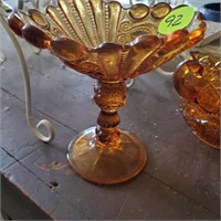AMBER CANDY DISH STAND