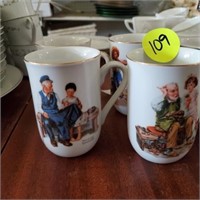 NORMAN ROCKWELL AND GIBSON MUGS