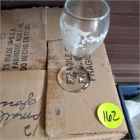 BOX OF ETCHED GLASSES -  3 TIMES YOUR MONEY