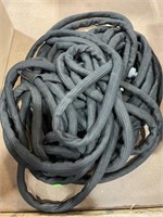 Two flexible lawn and garden hose is damaged