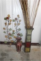 Home Decor Metal Vase and Wall Art