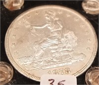 1878-S Trade Dollar AU-Cleaned