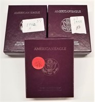 1991, ’92, ’93 Proof Silver Eagles