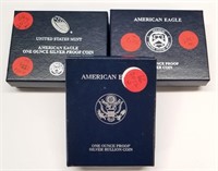 (3) 2012 Proof Silver Eagles