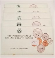 (5) 1989 Mint Sets