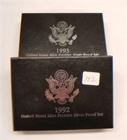 1992, ’93 Premier Silver Proof Sets