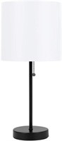 Modern Metal Stick Table Lamp with Pull Chain, 19"