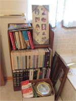 Bookcase w/Contents + Mirrors