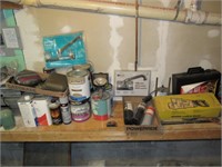 Shelf Lot Tools, Paint Supplies, Misc.