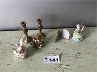 MUSIC BOXES AND CANDLE HOLDERS