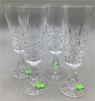 4 Kylemore Continental Champagne Glass Hand Cut