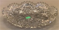 Crystal Cut Glass Shallow 9 Inch Bowl