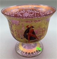 Gold Luster Ruby Matador Compote 7 Inch