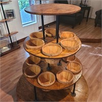 4 Tier Round Industrial Style Store Display