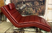 Rooms To Go Brand New Burgandy Chaise Lounge Chair