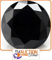 Black Round Diamond Cut Sapphire 2CT