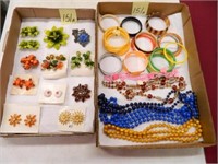 (2) Flats of Vintage Brooch and Earring Sets,