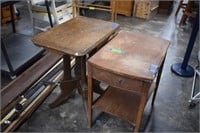 Two Vintage Wood End Tables