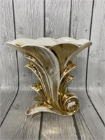 8in. Crown Devon Gold Lustre Vase