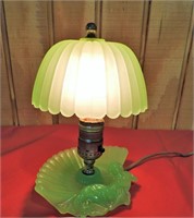 Art Deco Jadite Glass Table Lamp