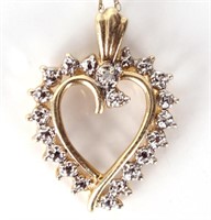 10K YELLOW GOLD CASUAL  HEART NECKLACE