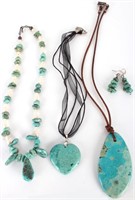 VINTAGE NAVAJO TURQUOISE NECKLACES (3) & EARRINGS