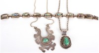 STERLING SILVER & TURQUOISE JEWELRY (3)