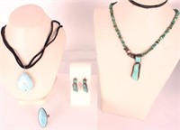 ASSORTED VINTAGE NAVAJO SILVER & TURQUOISE JEWELRY