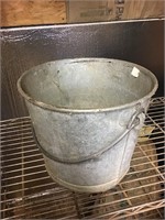 Vintage metal milk bucket