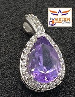 Purple Amythyst Pendant in Sterling Silver