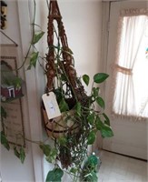 Hanging plant & house.