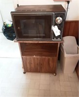 Microwave & Cabinet.