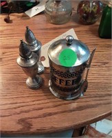 Sterling Silver Salt & Pepper Shakers, Coffee