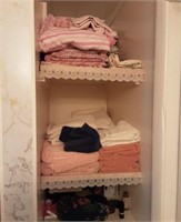 Contents of Closet; Clothes Hamper, Towels and