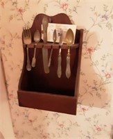 Silver Flatware and Rack.