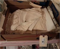 Box of Table Cloths and Cloth Napkins.