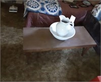 Coffee Table, Pitcher and Bowl.