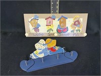 Lot of Cute Country Painted Wooden Decor