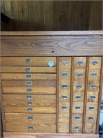 Antique Oak Apothecary/Collectors Cabinet