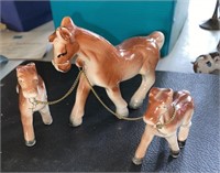 Vintage Porcelain mare and colts