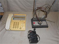 vintage telephone, antenna, & power supply