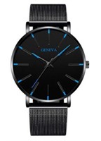 Geneva Black & Teal Minimalist Ultra-thin Watch