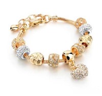 Crystal Hearts & Charms Bangle Bracelet