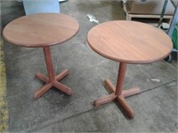 Lot of 2 Small Round Side Tables 18"d x 19"h