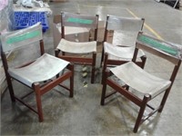 Lot of 4 Michel Arnoult 1960s Leather Chairs $2000