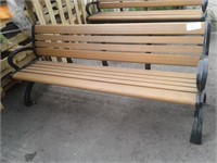Canaan Wood Park Bench with Metal Legs