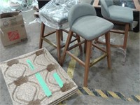 3 Bouclaire Counter Height Stools & 3 Mini Skids